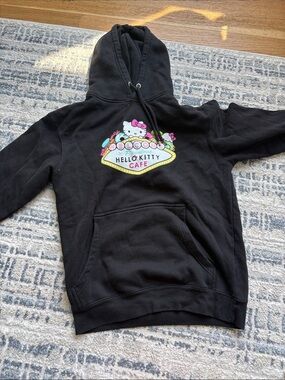 Hello Kitty Black Hoodie with Colorful Cafe Patch